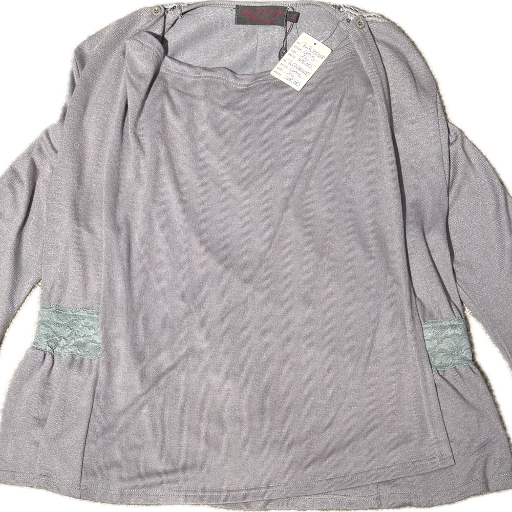 My Pretty Angel Top Size X Large Layered Gray Blouse NEW!